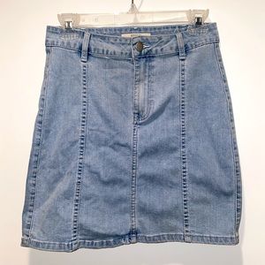 Light Blue High Waisted Denim Mini Skirt